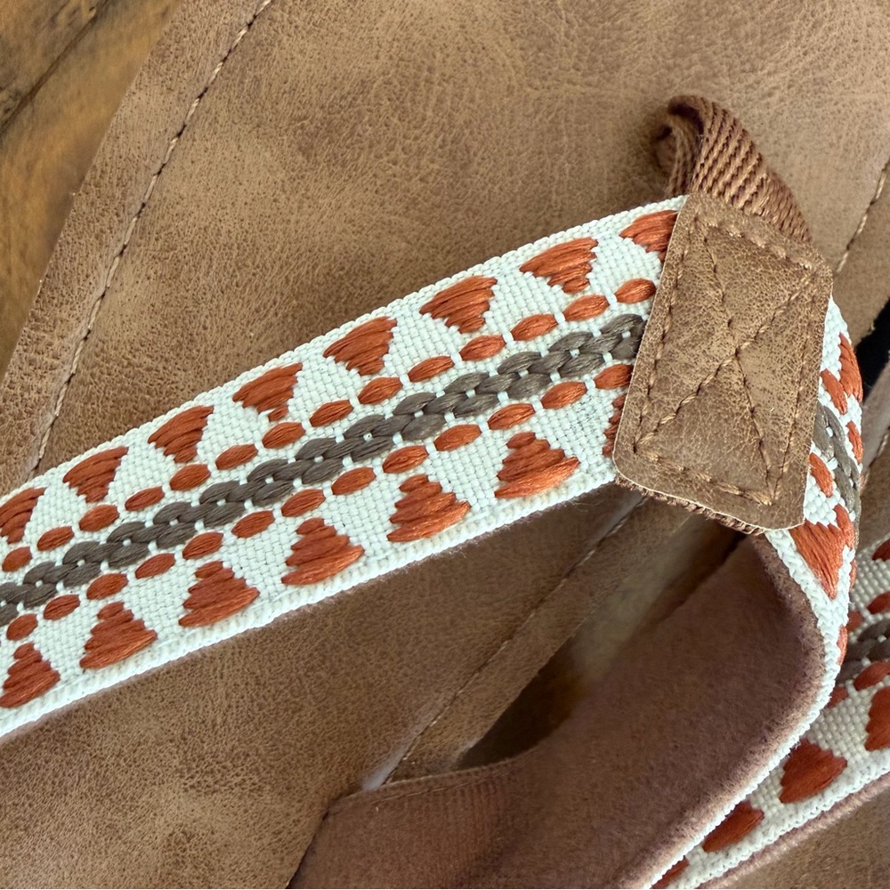 SHEIN Embroidered Strap Flip Flop Sandals NWOT - Picture 5 of 6